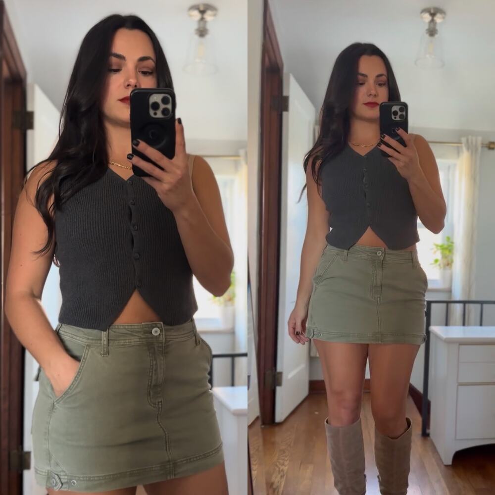 Universal Thread Gray Sweater Knit Button Front S… - image 1